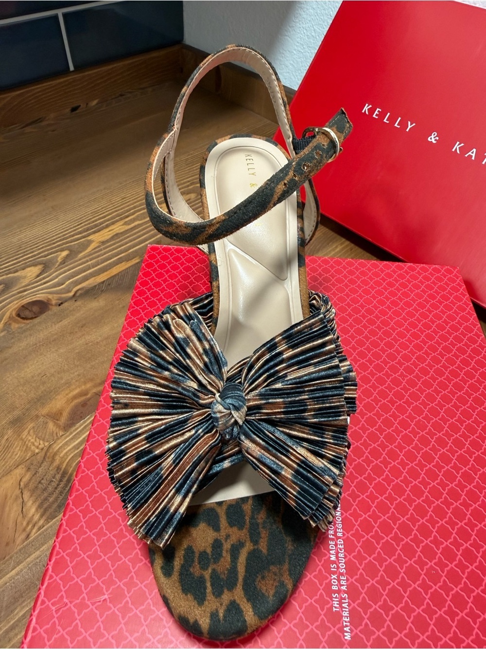 Leopard Print Bow Ankle-Strap Women shoes - Picture 11 of 13